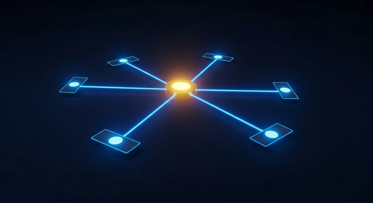 ESTAGE hub-and-spoke digital business model visualization showing interconnected revenue streams